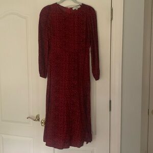Loft cheetah print midi dress size 2P